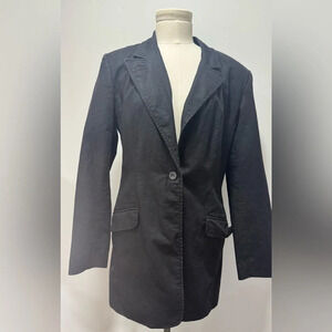 Halston Fashion Black Blazer Sz  8 45% Cotton